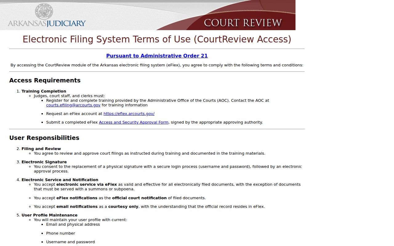 Stone County case records governed by Arkansas eFlex terms