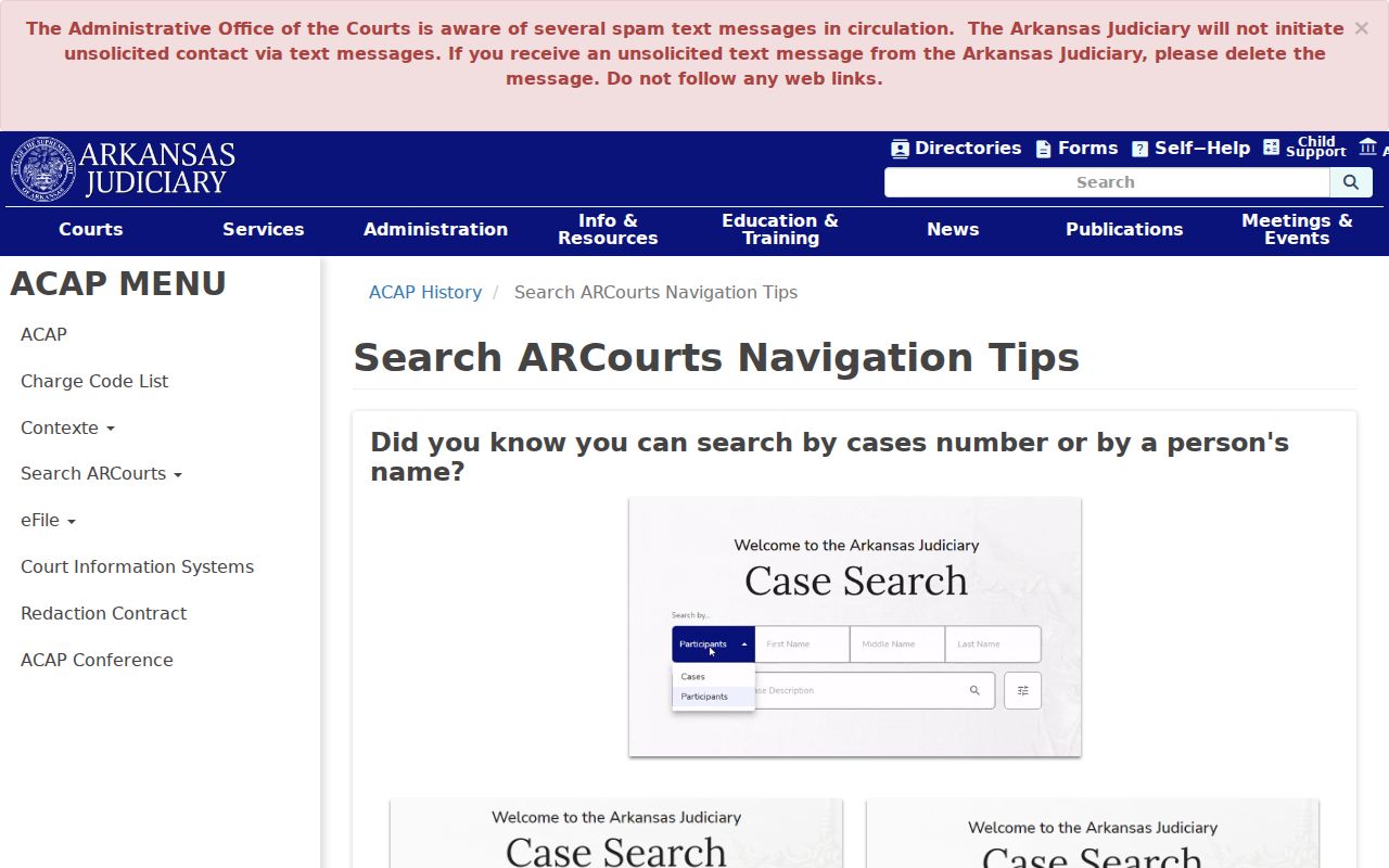 Stone County docket search navigation tips for Search ARCourts