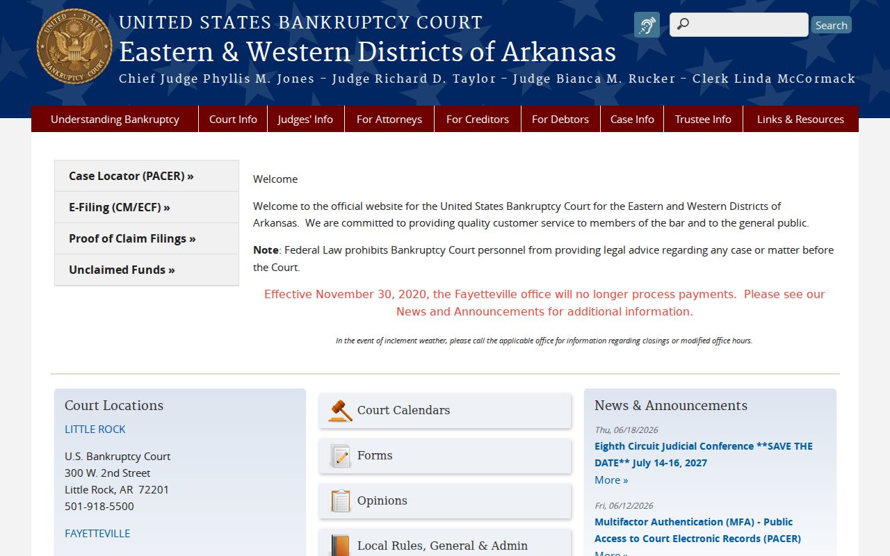 Stone County civil court docket route for Arkansas bankruptcy cases