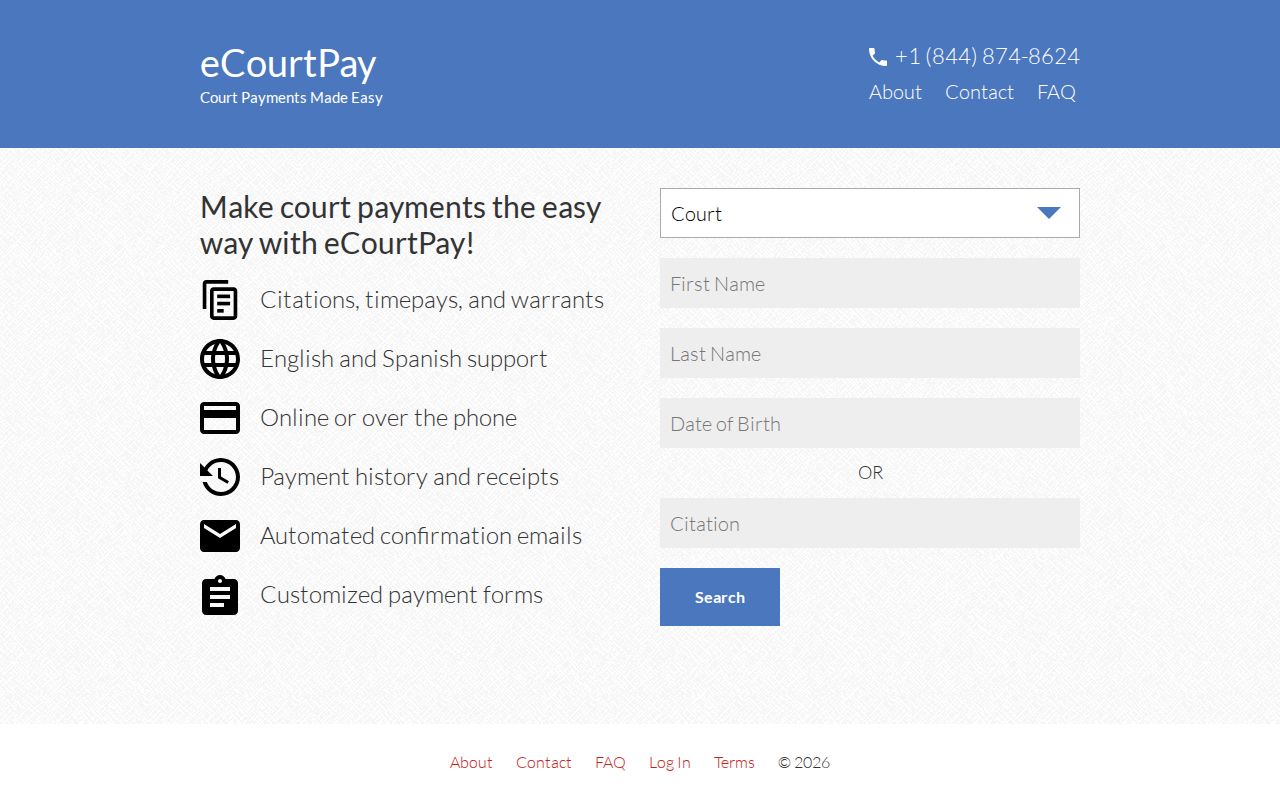 Stone County traffic court eCourtPay fine payment portal
